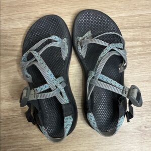 Blue and Gray Strappy Chacos Sandals Water Shoes
